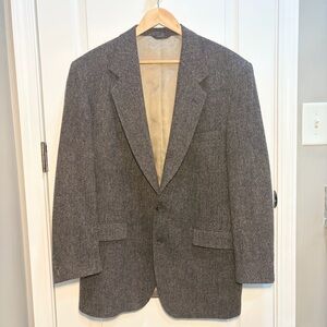 Mark Shale 42L Gray Herringbone Blazer Tall